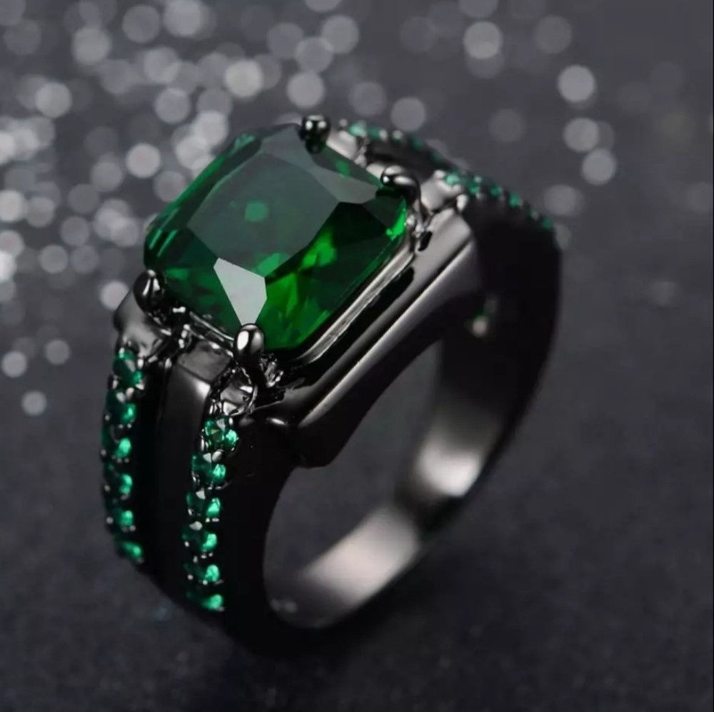 18K black gold plated band ring unisex - Picture 2 of 3